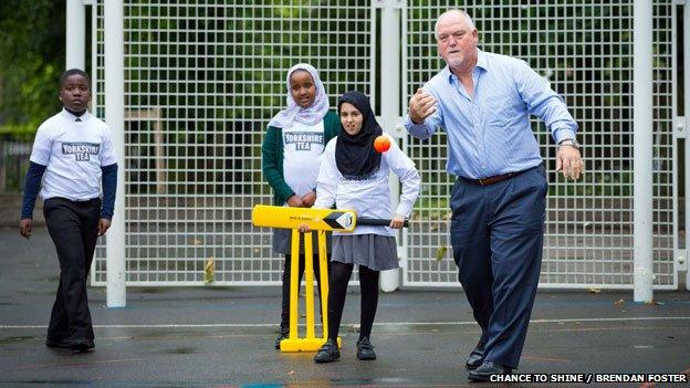 Gatting with cricket ball