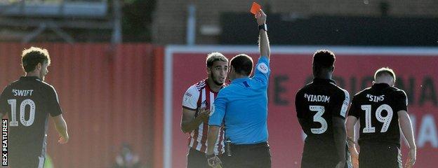 Said Benrahma is sent off