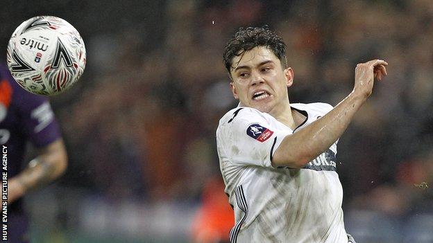 Daniel James in action for Swansea City