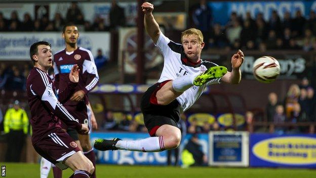 Hearts playing Aberdeen in 2014