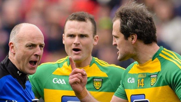 Donegal were unhappy with referee Cormac Reilly's decision to award Mayo a penalty