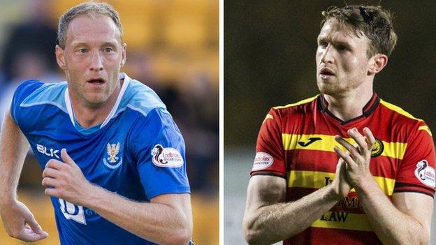 St Johnstone's Steven Anderson and Partick Thistle's Niall Keown