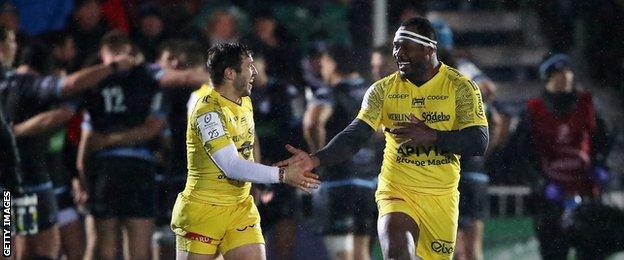 La Rochelle celebrate against Glasgow