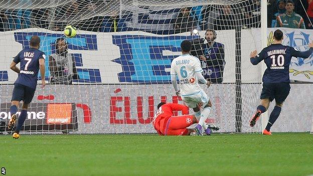 Zlatan Ibrahimovic scores for Paris St-Germain