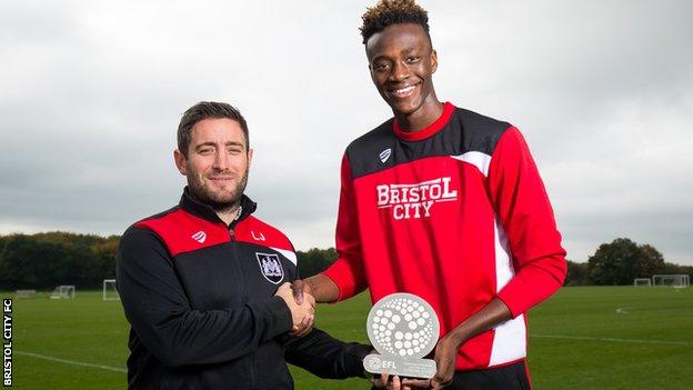 Lee Johnson (left) and Tammy Abraham