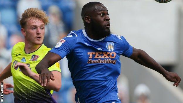 Frank Nouble playing against Exeter