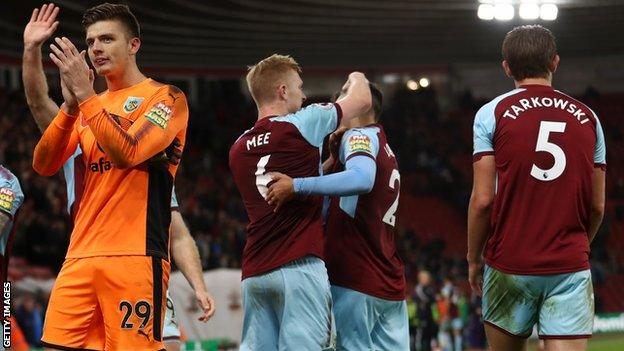 Burnley players celebrate