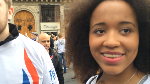 Woman at rally