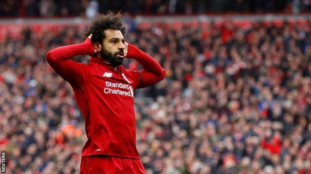 Mohamed Salah celebrates his goal against Chelsea