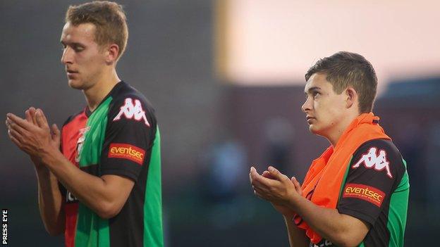 Glentoran lost to MSK Zilina in the Europa League