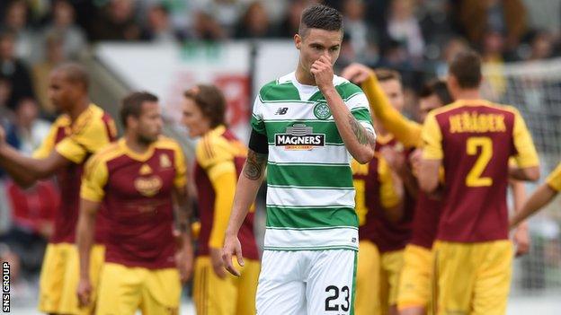 Celtic had problems in defence during their friendly loss to Dukla Prague