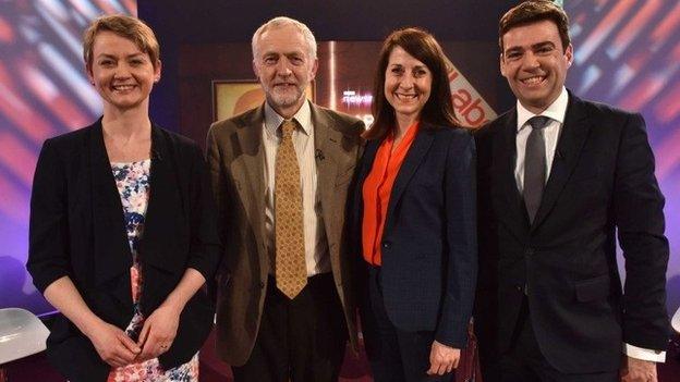 Labour leadership candidates: Yvette Cooper, Jeremy Corbyn, Liz Kendall, Andy Burnham