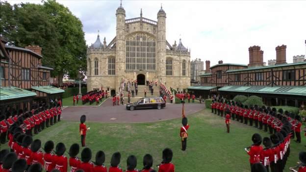 Queen is taken into St George's Chapel