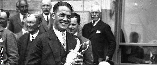 Bobby Jones with the Claret Jug in 1930