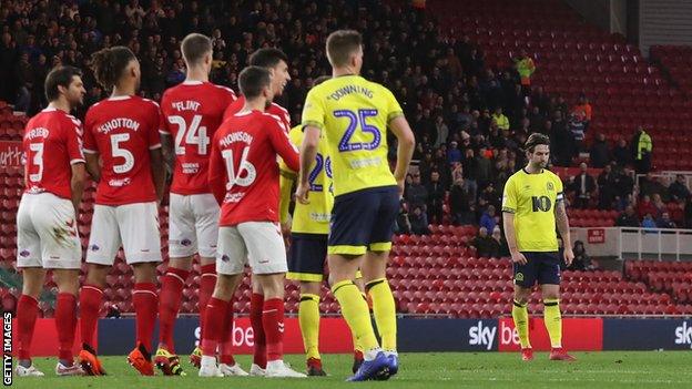 Charlie Mulgrew lines up the free-kick which puts Blackburn in front