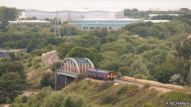 Train running on the Henbury Loop