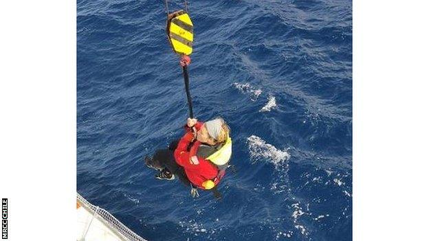 The Chilean Maritime Rescue Coordination Centre tweeted a picture of Goodall being rescued