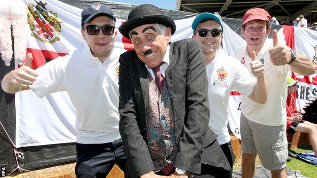 A Charlie Chaplin lookalike makes an appearance at the Waca