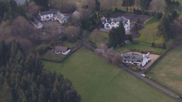 Aerial view of High Craigton Farm near Milngavie.