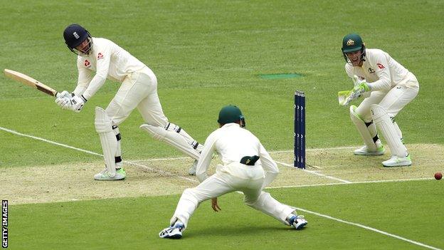 England's James Vince works the ball off his pads