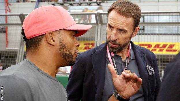 Gareth Southgate speaks to Nicholas Hamilton