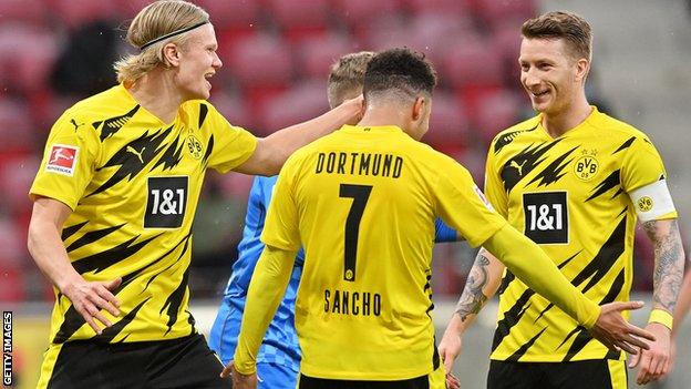 Erling Braut Haaland, Jadon Sancho and Marco Reus