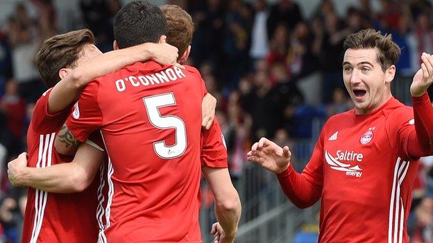 Aberdeen celebrate the equaliser