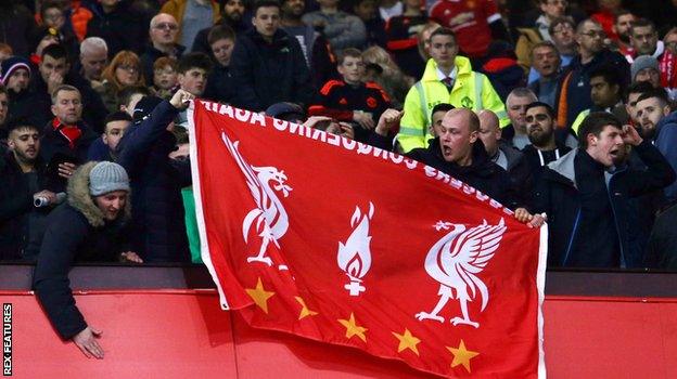 Liverpool fans at Old Trafford