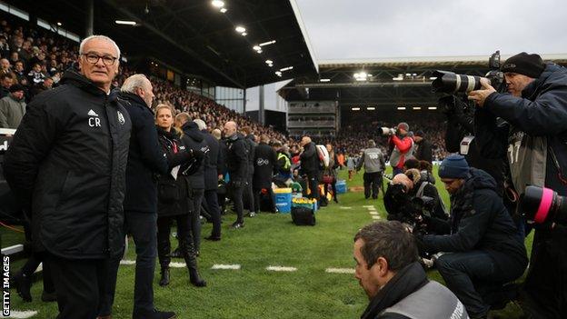 Claudio Ranieri at his first game as Fulham boss