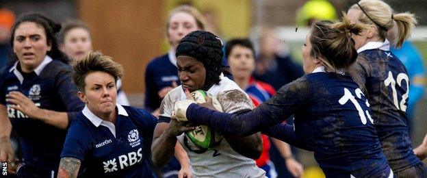 Scotland women v England women in 2014