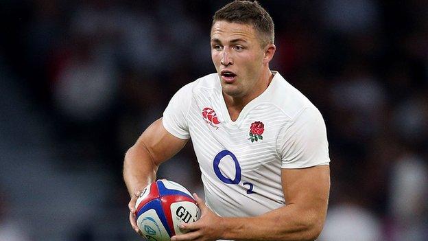 Sam Burgess carries the ball