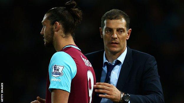 Andy Carroll and Slaven Bilic