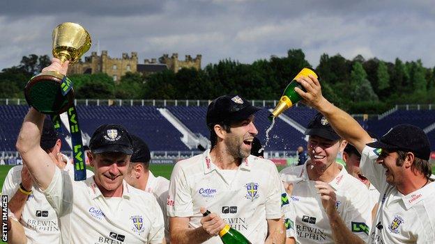 Paul Collingwood (left), Graham Onions (middle), Phil Mustard (right)