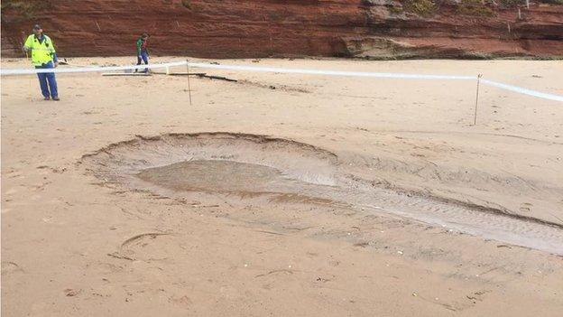 Hole on beach