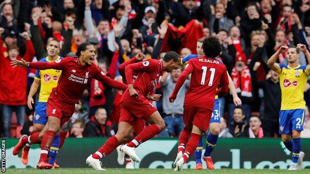 Liverpool celebrate goal