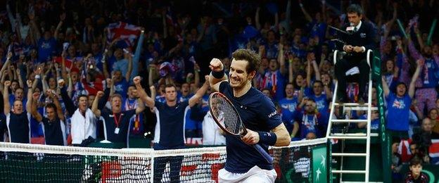 Andy Murray celebrates