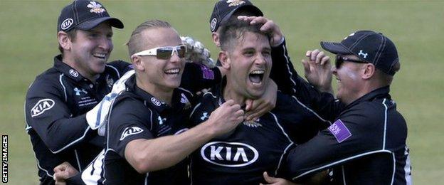 Jade Dernbach celebrates