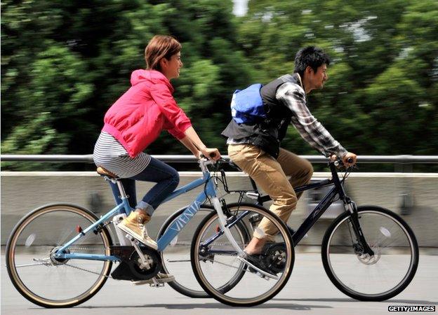 Cyclists in Tokyo