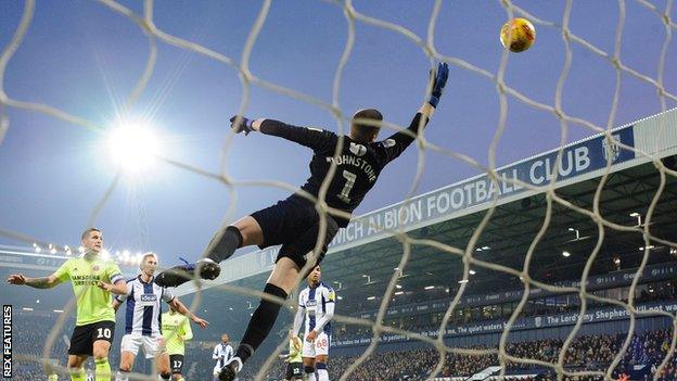 Sam Johnstone dives but can not keep out Sheffield United's winner