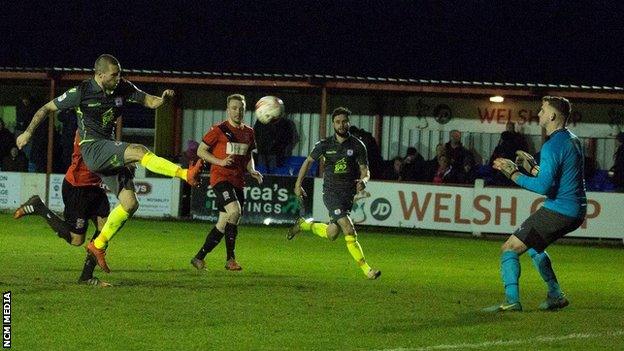 Action from Prestatyn v Gap Connah's Quay