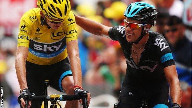 Chris Froome and Richie Porte in 2015