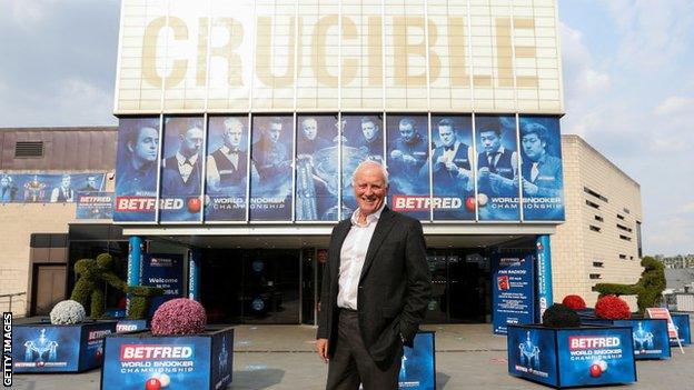 Barry Hearn outside the Crucible Theatre