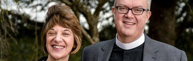 Bishop Rachel Treweek with her husband, Guy