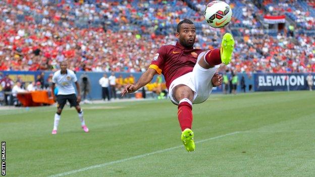 Former Chelsea and England defender Ashley Cole in action for Roma