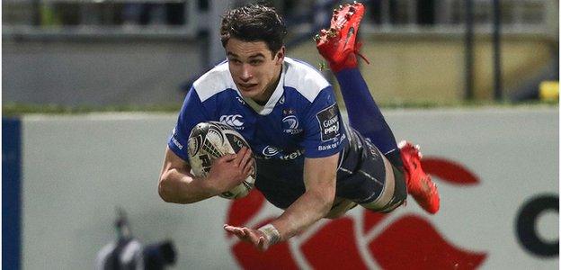 Joey Carbery played at full-back and scored two second-half tries for Leinster