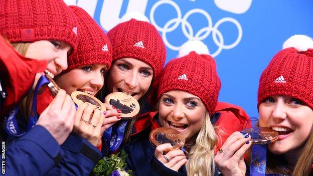 Team Muirhead celebrate Olympic bronze at Sochi