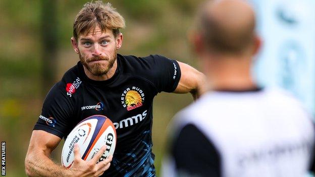 Gareth Steenson training with Exeter for the season re-start