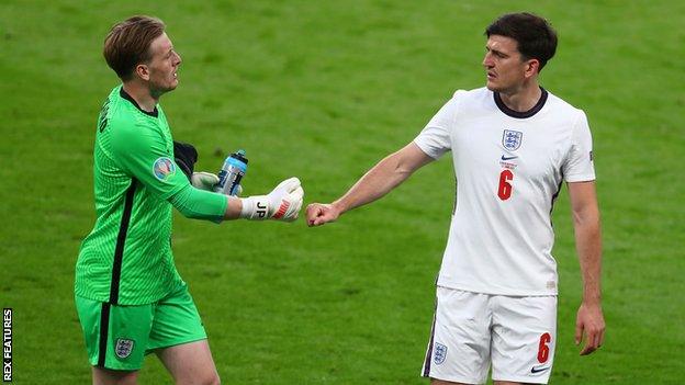 Jordan Pickford and Harry Maguire