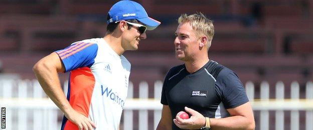 Alastair Cook and Shane Warne