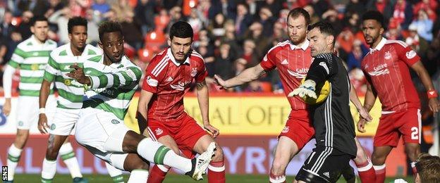 Aberdeen and Celtic players